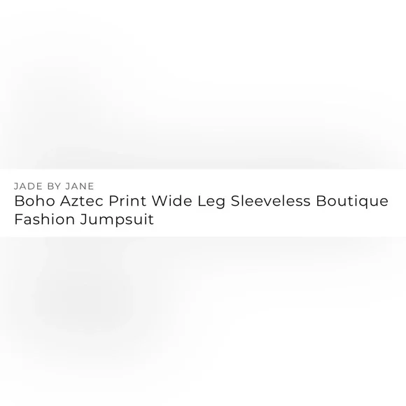 Jade By Jane Boho Aztec Print Wide Leg Sleeveless Jumpsuit in Tan With Pockets - Picture 10 of 10